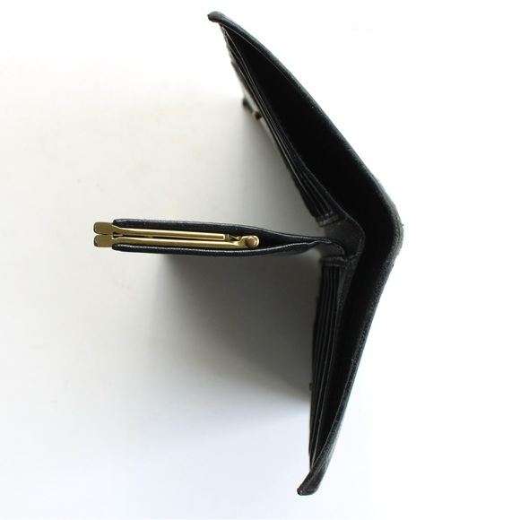 Gucci Vintage Rare Long Bifold Black Leather Clutch Wallet Signature GG Kisslock - Picture 11 of 11